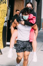 ADDISON RAE Gets Piggy Back Ride from Bryce Hall Out in Los Angeles 11/12/2020