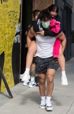 ADDISON RAE Gets Piggy Back Ride from Bryce Hall Out in Los Angeles 11/12/2020