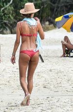 ALESSANDRA AMBROSIO in a Red Bikini at a Beach in Florianópolis 11/21/2020