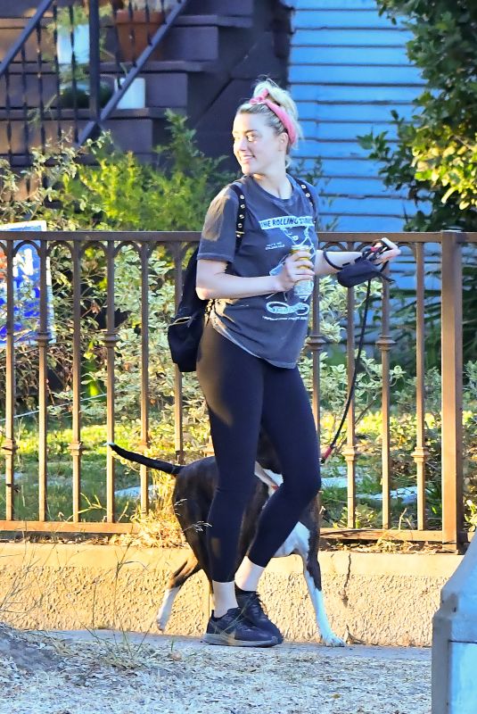 AMBER HEARD Out Hiking with Her Dog in Los Angeles 10/31/2020