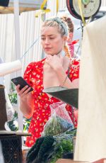 AMBER HEARD Shopping at a Farmers Market in Los Angeles 11/22/2020