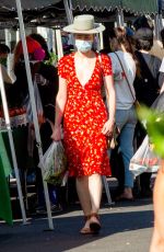 AMBER HEARD Shopping at a Farmers Market in Los Angeles 11/22/2020