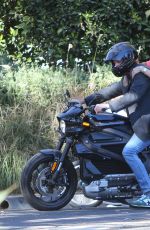 ANA DE ARMAS and Ben Affleck Out Driving on Electric Harley Davidson in Brentwood 11/27/2020