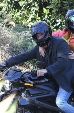 ANA DE ARMAS and Ben Affleck Out Driving on Electric Harley Davidson in Brentwood 11/27/2020