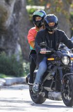 ANA DE ARMAS and Ben Affleck Out Driving on Electric Harley Davidson in Brentwood 11/27/2020