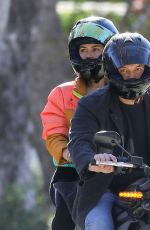 ANA DE ARMAS and Ben Affleck Out Driving on Electric Harley Davidson in Brentwood 11/27/2020