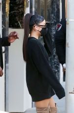 ARIANA GRANDE in a Short Dress and Over-the-knee Boots Out Shopping in Beverly Hills 11/14/2020