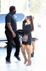 ARIANA GRANDE in a Short Dress and Over-the-knee Boots Out Shopping in Beverly Hills 11/14/2020