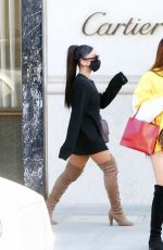 ARIANA GRANDE in a Short Dress and Over-the-knee Boots Out Shopping in Beverly Hills 11/14/2020