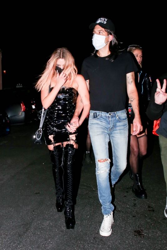 ASHLEY BENSON and G-Eazy Arrives at Halloween Party in Los Angeles 10/31/2020
