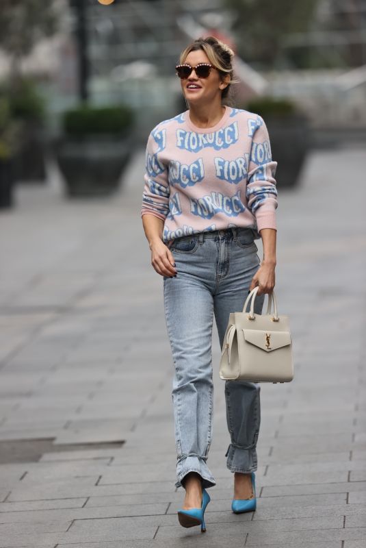 ASHLEY BENSON in Denim Arrives at Heart Radio Show in London 11/06/2020