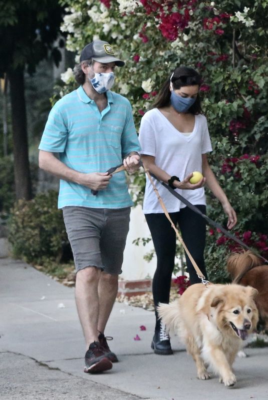 AUBREY PLAZA and Jeff Baena Out with Her Dogs in Los Angeles 11/01/2020