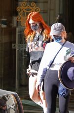 BELLA THORNE in a Black Denim Shorts Leaves Her hotel in Rome 11/07/2020