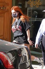 BELLA THORNE in a Black Denim Shorts Leaves Her hotel in Rome 11/07/2020