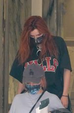 BELLA THORNE in a Black Denim Shorts Leaves Her hotel in Rome 11/07/2020