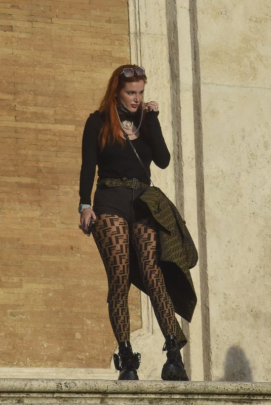 BELLA THORNE Out with Friends on Holidaying in Rome 10/30/2020