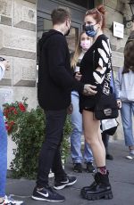 BELLA THORNE Shopping in a Make-up Studio in Rome 10/31/2020