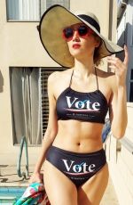 BLANCA BLANCO in a Vote Bikini at a Beach in Los Angeles 11/03/2020