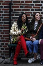 BUSY PHILIPPS, RENEE ELISE GOLSBERY, SARA BAREILLES and PAULA PELL on the Set of Girls5eva in New York 11/03/2020