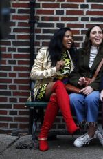 BUSY PHILIPPS, RENEE ELISE GOLSBERY, SARA BAREILLES and PAULA PELL on the Set of Girls5eva in New York 11/03/2020