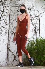 CANDICE SWANEPOEL in a Bodysuit Out Jogging in Miami 11/10/2020