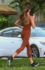 CANDICE SWANEPOEL in a Bodysuit Out Jogging in Miami 11/10/2020