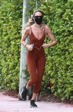 CANDICE SWANEPOEL in a Bodysuit Out Jogging in Miami 11/10/2020