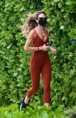 CANDICE SWANEPOEL in a Bodysuit Out Jogging in Miami 11/10/2020