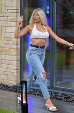 CHLOE FERRY in Ripped Denim Out in Newcastle 10/27/202