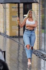 CHLOE FERRY in Ripped Denim Out in Newcastle 10/27/202