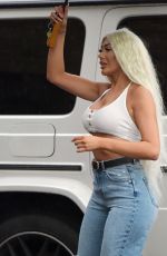 CHLOE FERRY in Ripped Denim Out in Newcastle 10/27/202