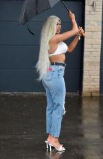 CHLOE FERRY in Ripped Denim Out in Newcastle 10/27/202