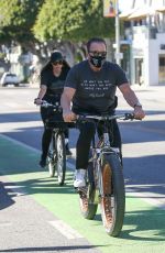 CHRISTINA, Patrick and Arnold SCHWARZENEGGER Out Riding Bikes in Santa Monica 11/28/2020