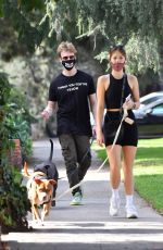 CLAUDIA SULEWSKI Out with Her Dog in Los Angeles 1107/2020