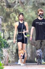 CLAUDIA SULEWSKI Out with Her Dog in Los Angeles 1107/2020