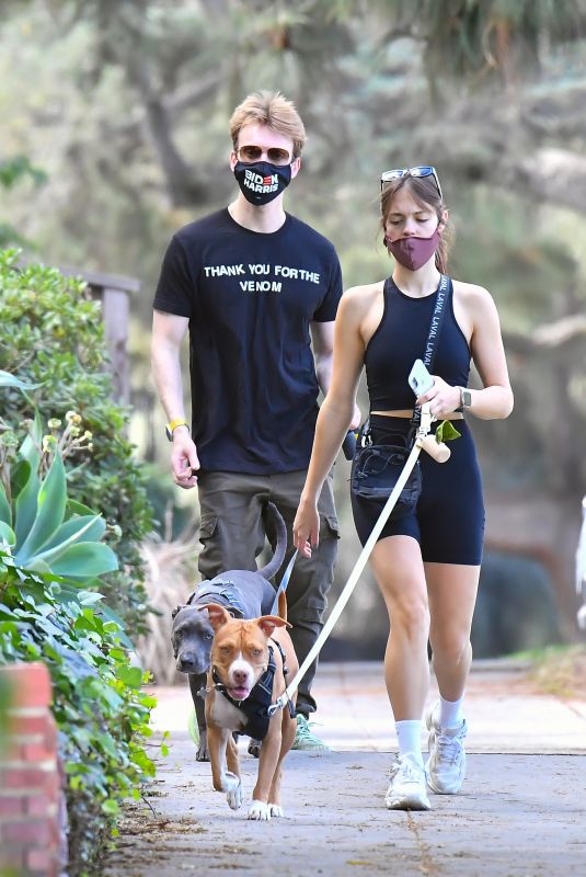 CLAUDIA SULEWSKI Out with Her Dog in Los Angeles 1107/2020