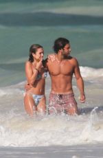 DELILAH HAMLIN in Bikini and Eyal Booker at a Beach in Tulum 11/26/2020