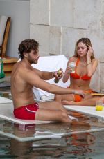 DELILAH HAMLIN in Bikini and Eyal Booker at a Pool in Mexico 11/23/2020