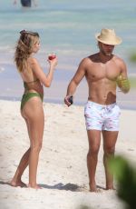 DELILAH HAMLIN ina Green Bikini at a Beach in Tulum 11/22/2020