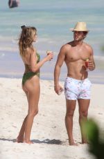 DELILAH HAMLIN ina Green Bikini at a Beach in Tulum 11/22/2020