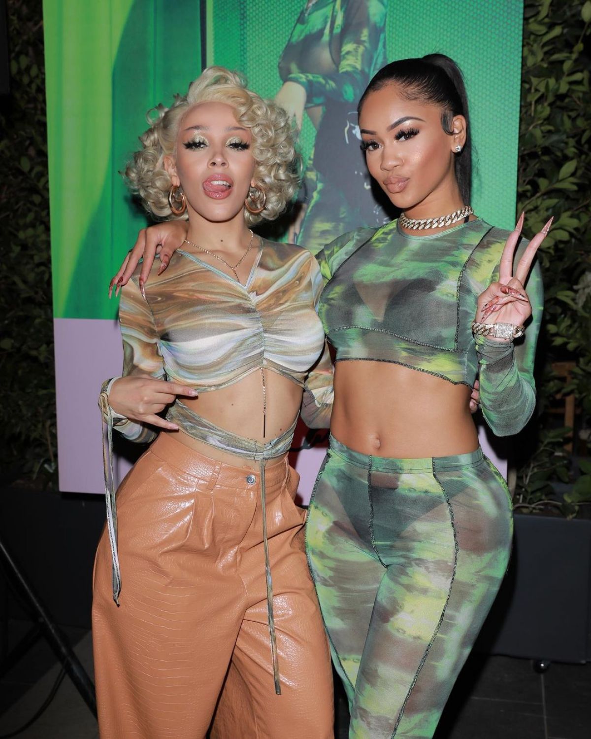 DOJA CAT and SAWEETIE at Doja’s Prettylittlething Collaboration Lauch