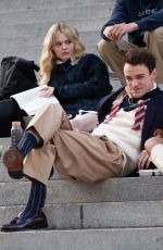 ELI BROWN, JORDAN ALEXANDER, EMILY ALYN LIND and SVANNAH LEE SMITH on the Set of Gossip Girl in New York 11/10/2020