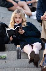 ELI BROWN, JORDAN ALEXANDER, EMILY ALYN LIND and SVANNAH LEE SMITH on the Set of Gossip Girl in New York 11/10/2020