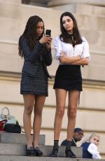 ELI BROWN, JORDAN ALEXANDER, EMILY ALYN LIND and SVANNAH LEE SMITH on the Set of Gossip Girl in New York 11/10/2020