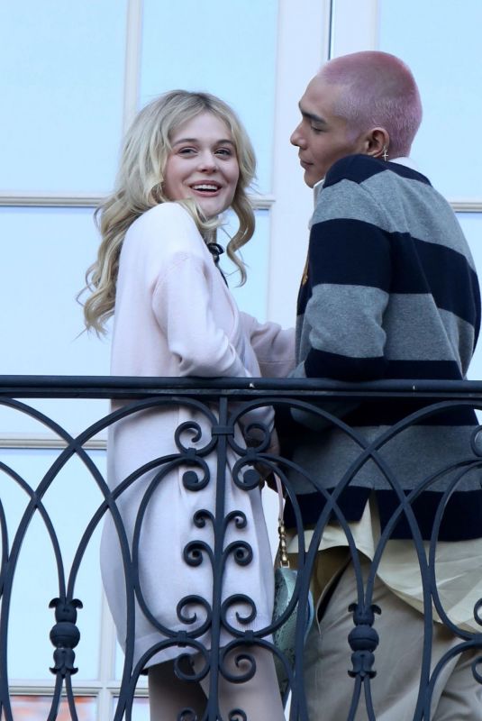 EMILY ALYN LIND and JORDAN ALEXANDER on the Set of Gossip Girl in New York 11/24/2020