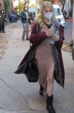 EMILY ALYN LIND on the Set of Gossip Girl in New York 11/16/2020