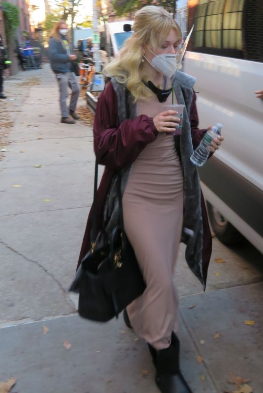 EMILY ALYN LIND on the Set of Gossip Girl in New York 11/16/2020