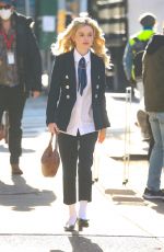 EMILY ALYN LIND on the Set of Gossip Girl in New York 11/24/2020