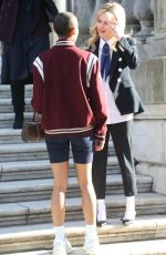 EMILY ALYN LIND on the Set of Gossip Girl in New York 11/24/2020