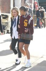EMILY ALYN LIND on the Set of Gossip Girl in New York 11/24/2020